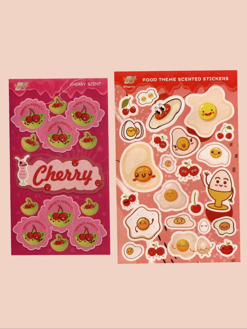 Modern Cherry Scented Scratch n' Sniff Stickers 2 Sheets